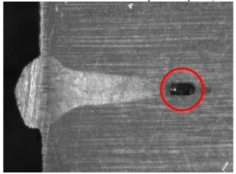 Fig. 4 - Weld Porosity Cross Section