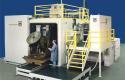 Typical large chamber, high voltage welder with a rotary / tilt and mechanical Z motion system.