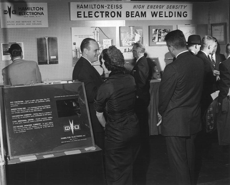 In 1959, United Technologies acquired the North American rights to Zeiss electron beam welders, assigning the program to their Hamilton Standard Division in Windsor Locks, CT. Hamilton Standard ships the first Zeiss-designed EB welder built in the U.S. in 1961 and later licenses the technology to various companies around the world.