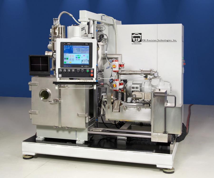 PTR's custom designed, mass production EB welder with automatic (in-vacuum) magazine loading for small to medium parts.