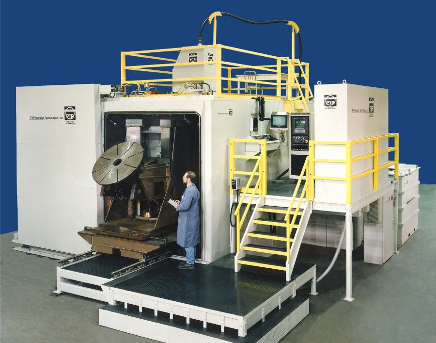 Typical large chamber, high voltage welder with a rotary / tilt and mechanical Z motion system.